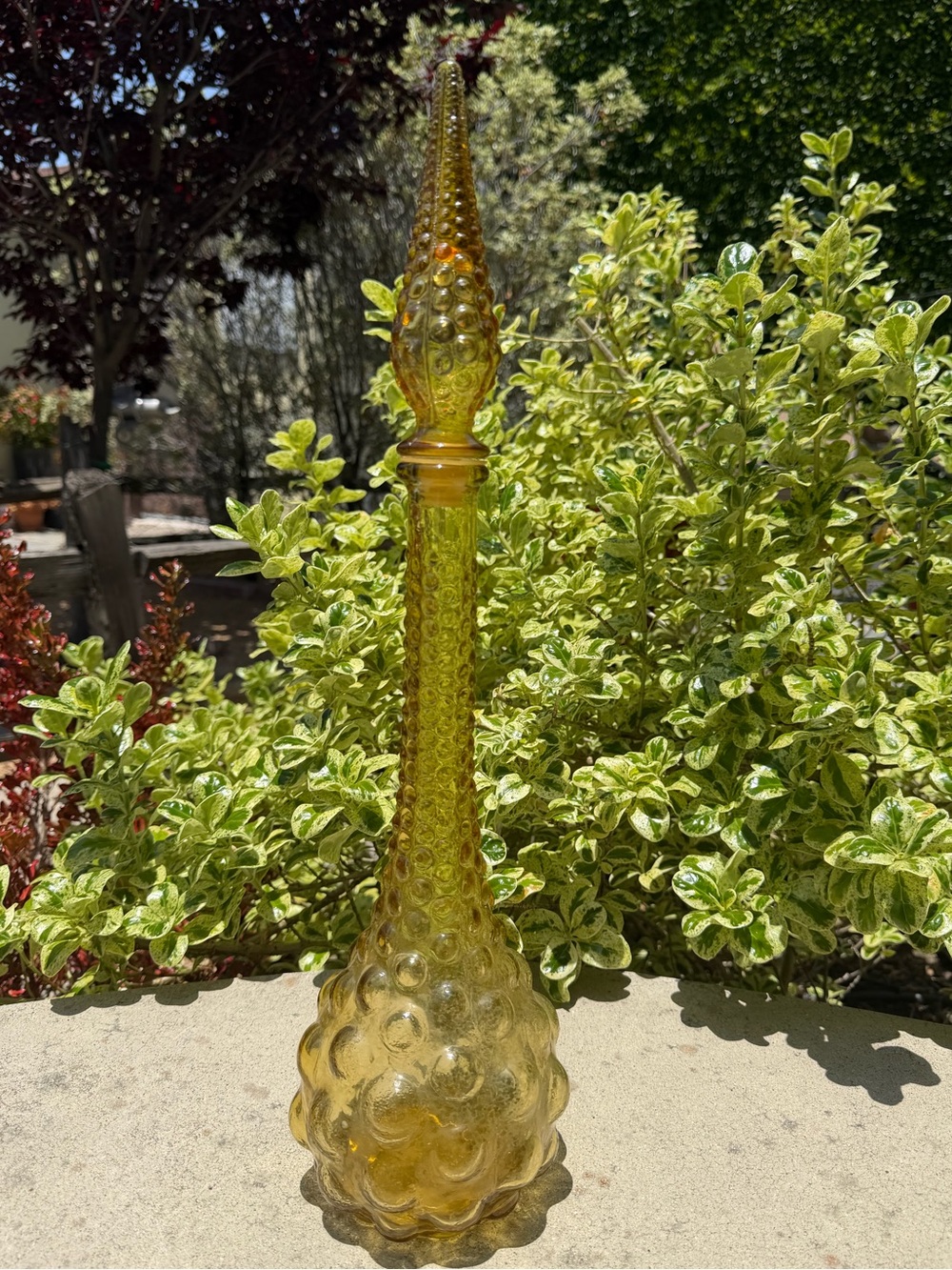Vintage, Empoli Genie Decanter Bottle with Hobnail Pattern